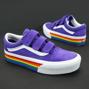 purple platform vans rainbow